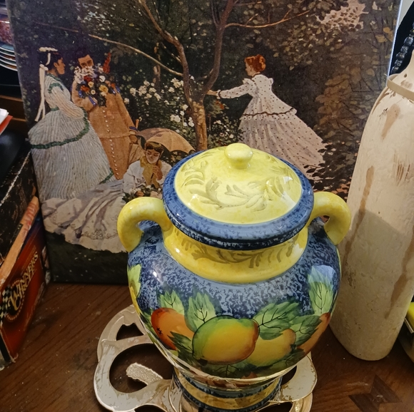 🍪🥠Biscotti Jar, Beautiful and colorful🌯 Handpainted,Beautiful Kitchen Decor🌶 - Picture 3 of 15